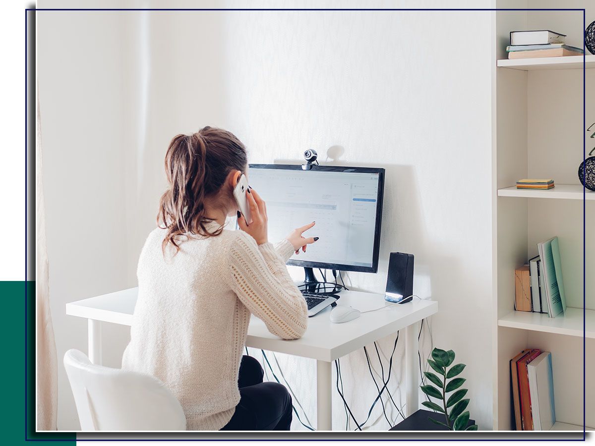 Woman working from home