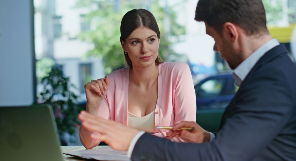 lawyer consulting with client