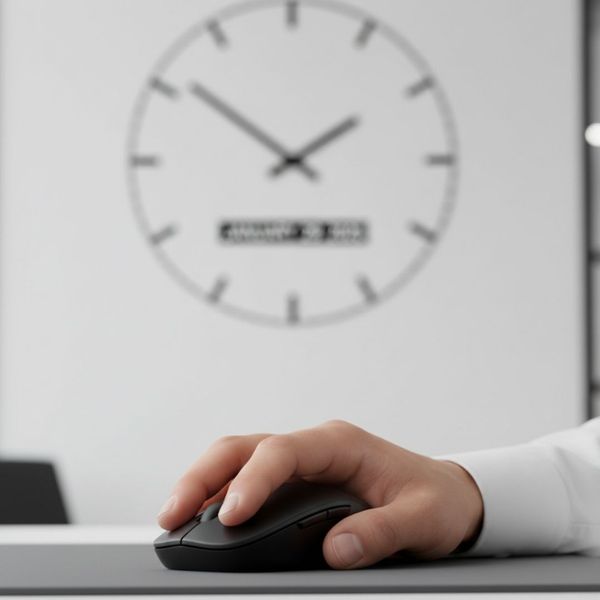 A close-up of a professional working at a computer, symbolizing efficient legal research.