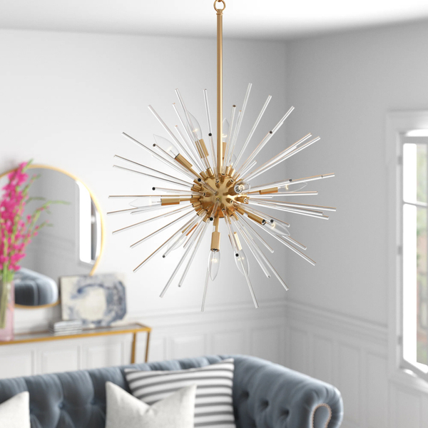 chandelier in a living room