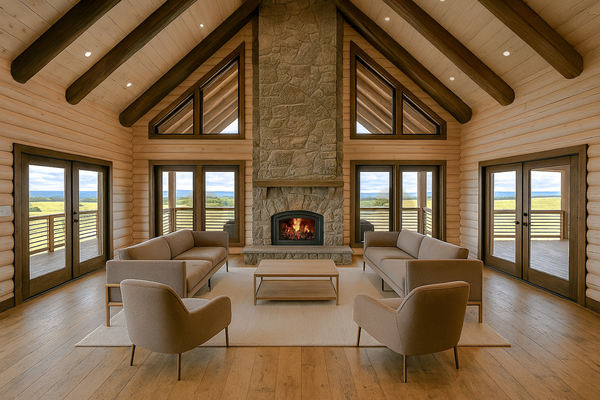 Interior Timber Frame Beams - Custom Home