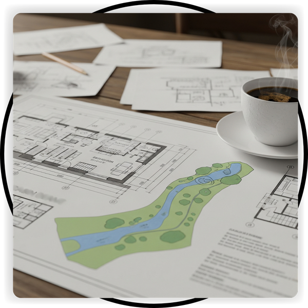 Cabin layouts and a cup of coffee