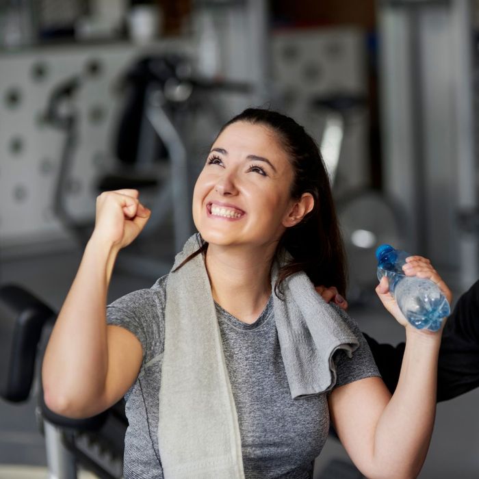 happy woman after workout