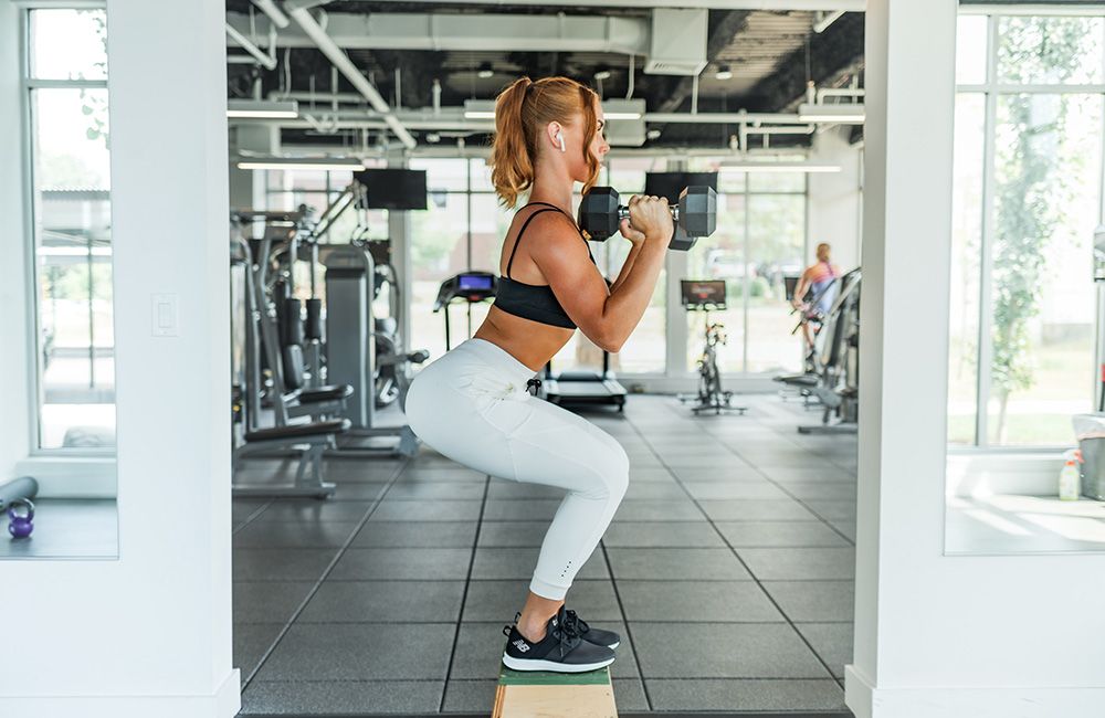 a woman working out