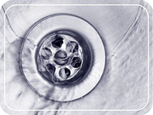 water going down drain