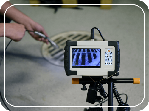 using snake camera to inspect a drain using snake camera to inspect a drain