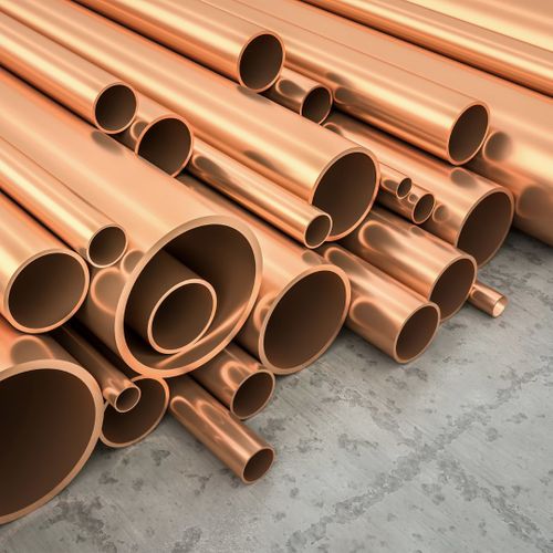 closeup of copper piping