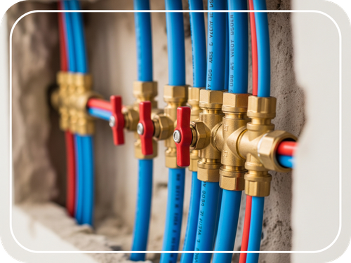 new installed PEX-A pipes