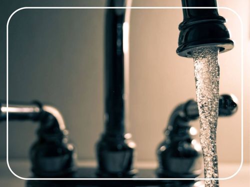 water running out of a faucet