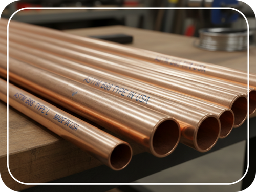 Copper pipes.