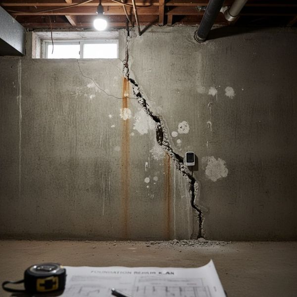 large foundational crack large foundational crack