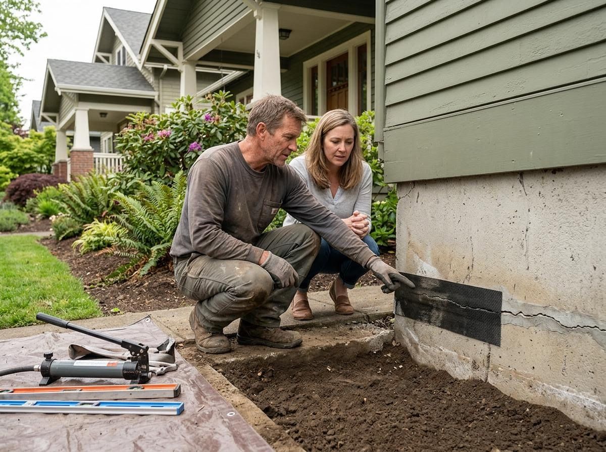 Contractor Explains Foundation Repair to Homeowner