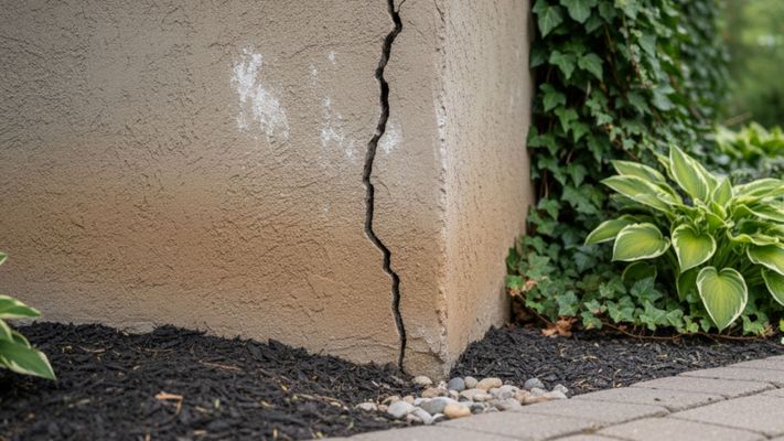 crack in exterior foundation 
