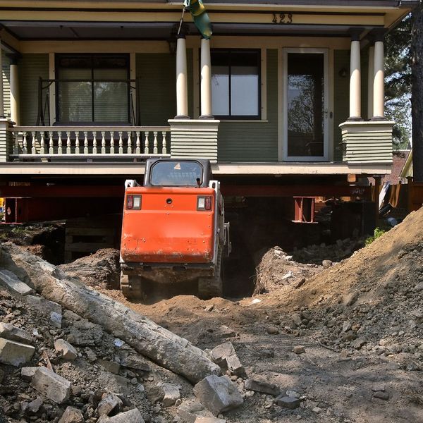 excavating home for foundation work 