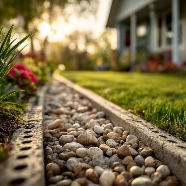 french drain along garden