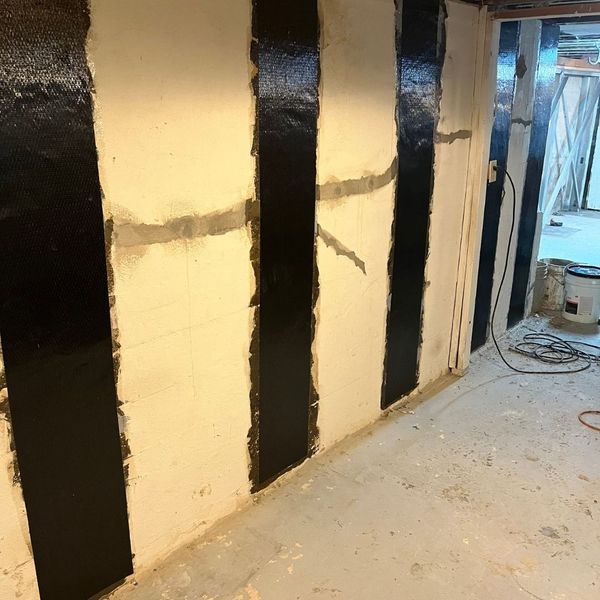 carbon fiber reinforcement on wall