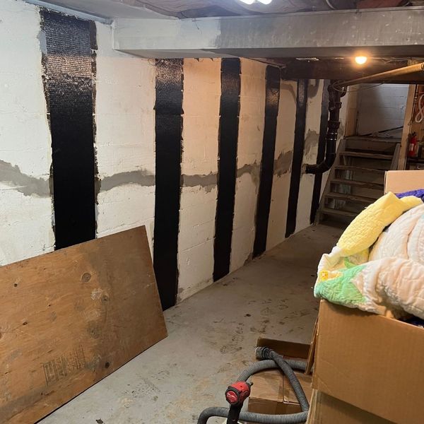 carbon fiber reinforcement on wall