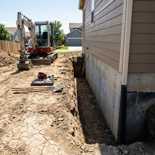 a clean summer foundation repair site