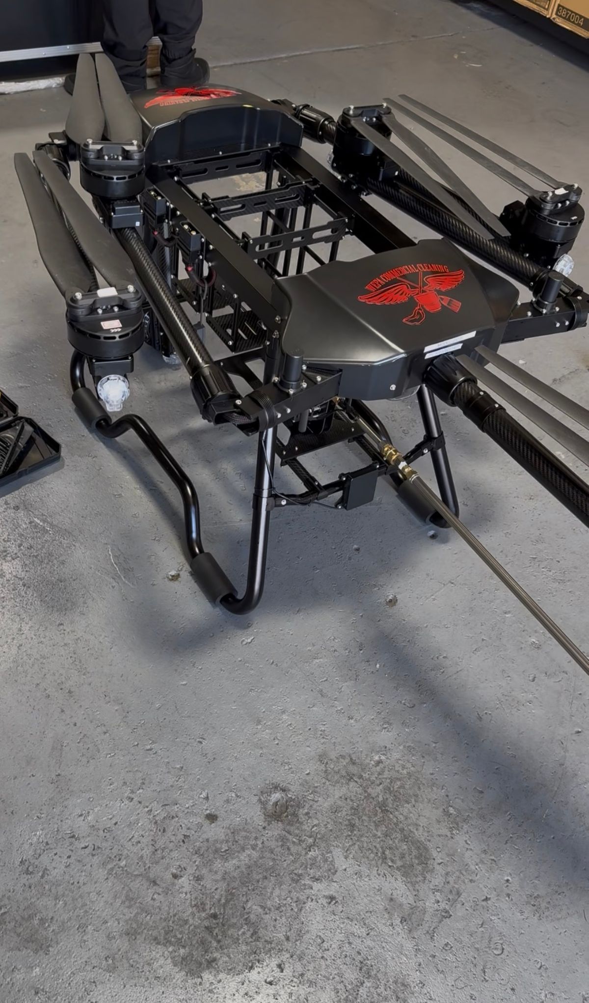 Wepa drone with high-pressure spray lance, Wepa Commercial Cleaning livery