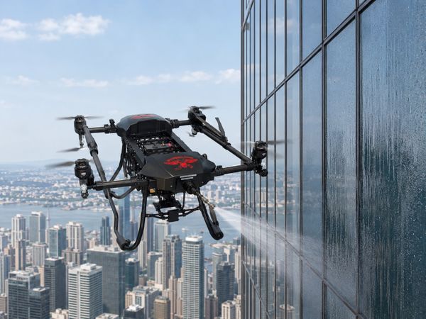 Wepa drone cleaning high-rise windows