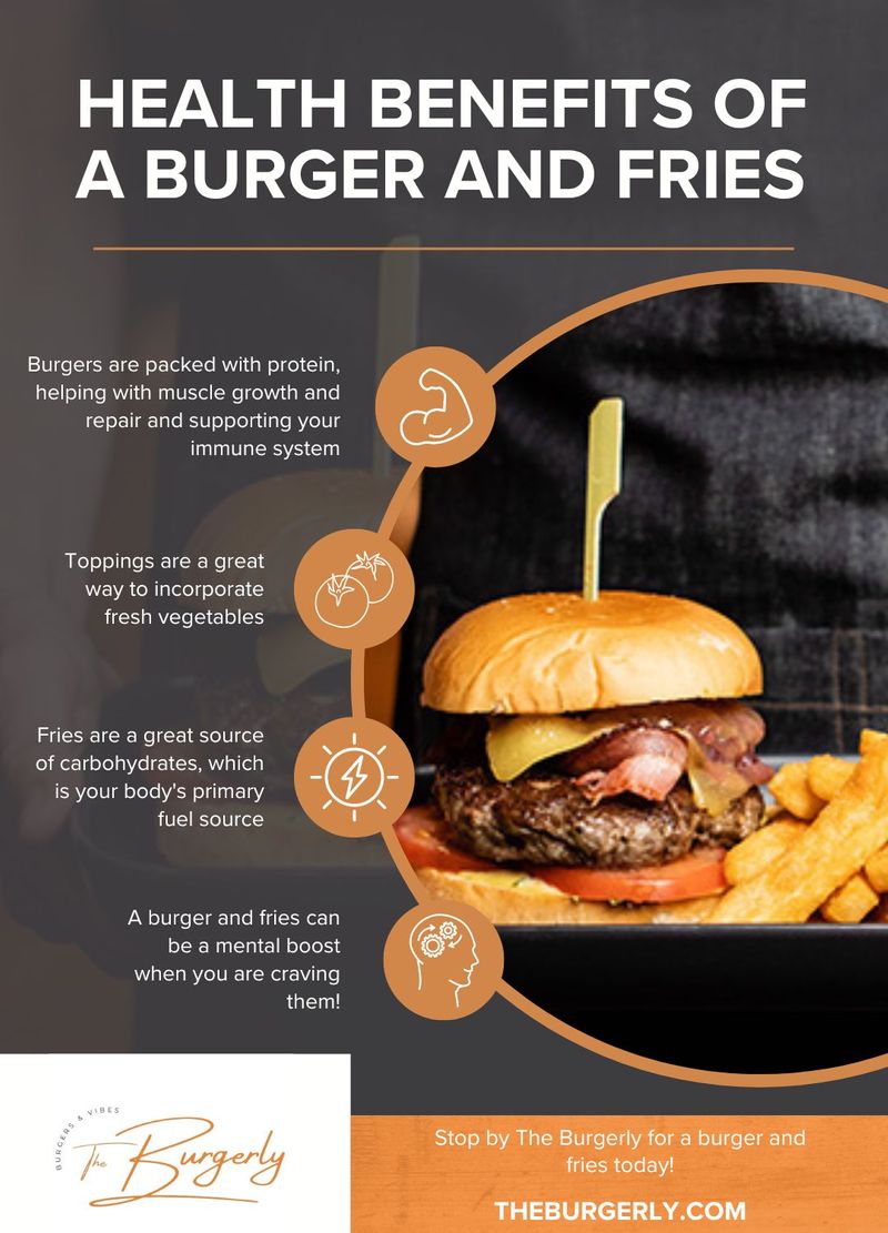 Health Benefits of Burger and Fries infographic