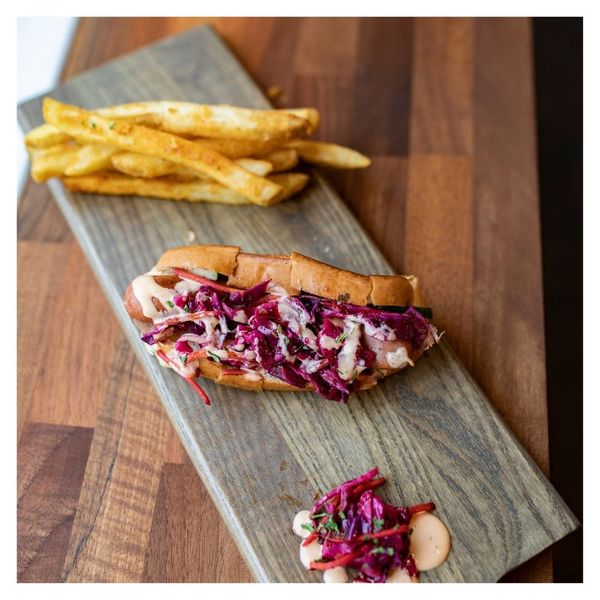 pickled cabbage hot dog