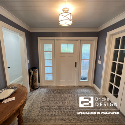 entry way with navy walls