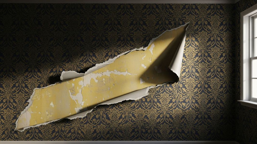 large tear in wallpaper
