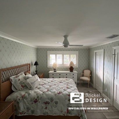 bedroom with wallpaper