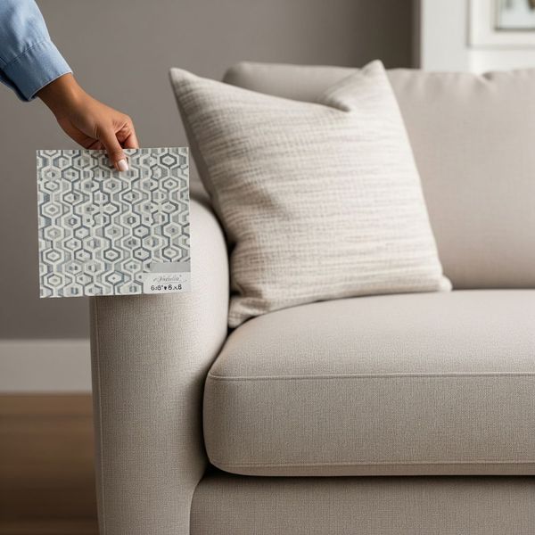 wallpaper swatch by couch