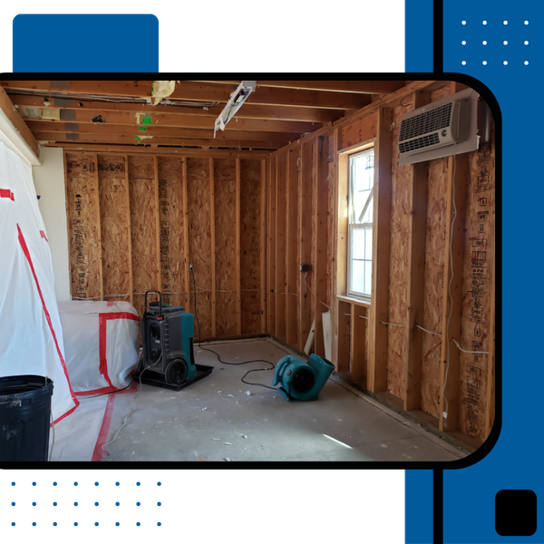 space being taken down to studs for restoration