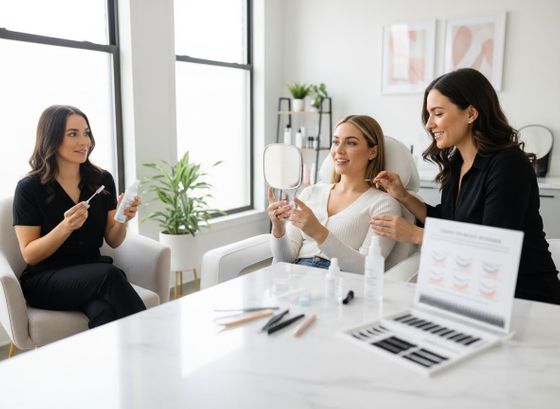 Eyelash Extension Consultation in a Modern Salon