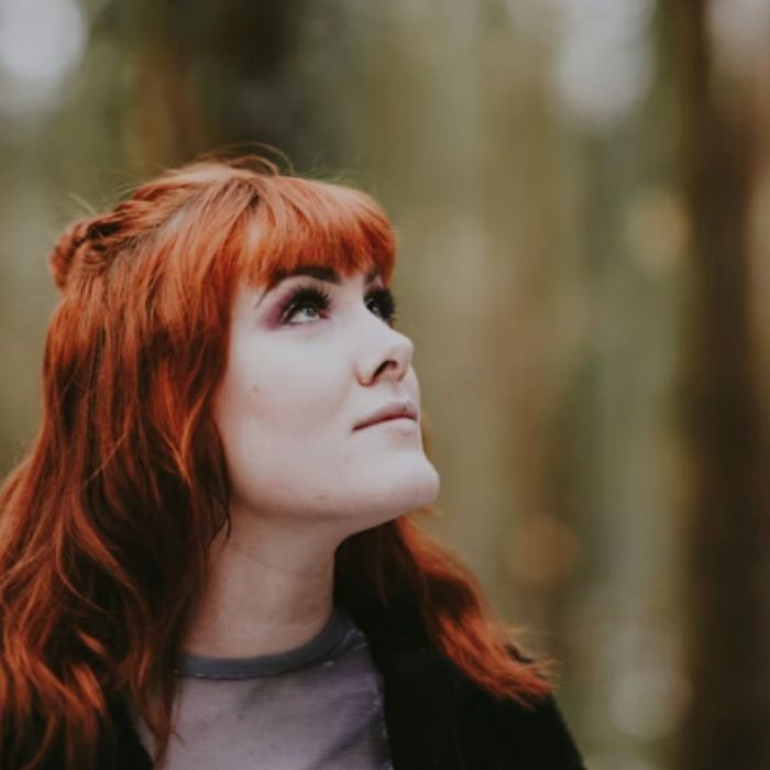 smiling woman with nice lashes