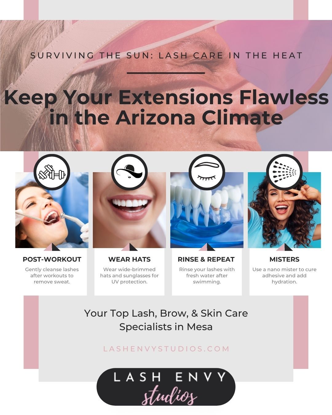 How to Care for Your Lash Extensions in the Arizona Heat Infographic