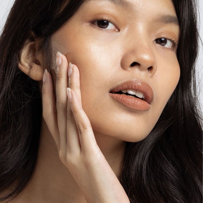 Close-up of clear skin with refined pores and smooth texture Close-up of clear skin with refined pores and smooth texture