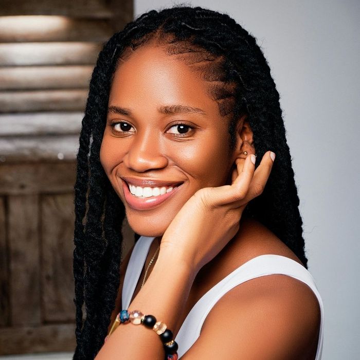 woman showing off her hair line