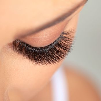 Beautiful eyelash extensions from above