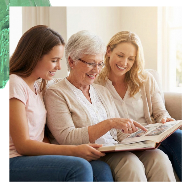 A woman holding a folder of estate planning documents, looking peaceful and relieved about protecting her family's future.