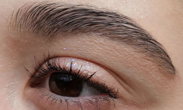 Closeup of an eye and eyebrow