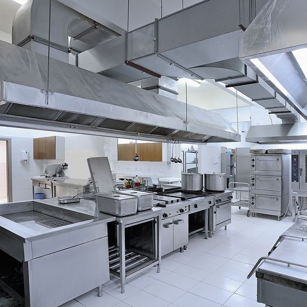 Professionally installed HVAC ductwork in a commercial kitchen. Professionally installed HVAC ductwork in a commercial kitchen.