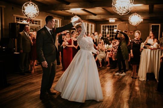 bride and groom dance