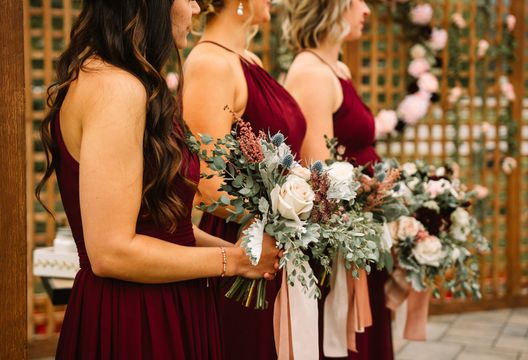 brides maids and flowers