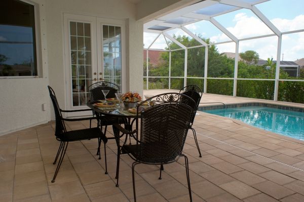 Enclosed patio and pool