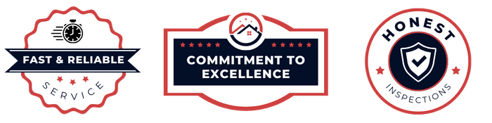 Badge 1: Fast and Reliable Service  Badge 2: Commitment to Excellence  Badge 3: Honest Inspections