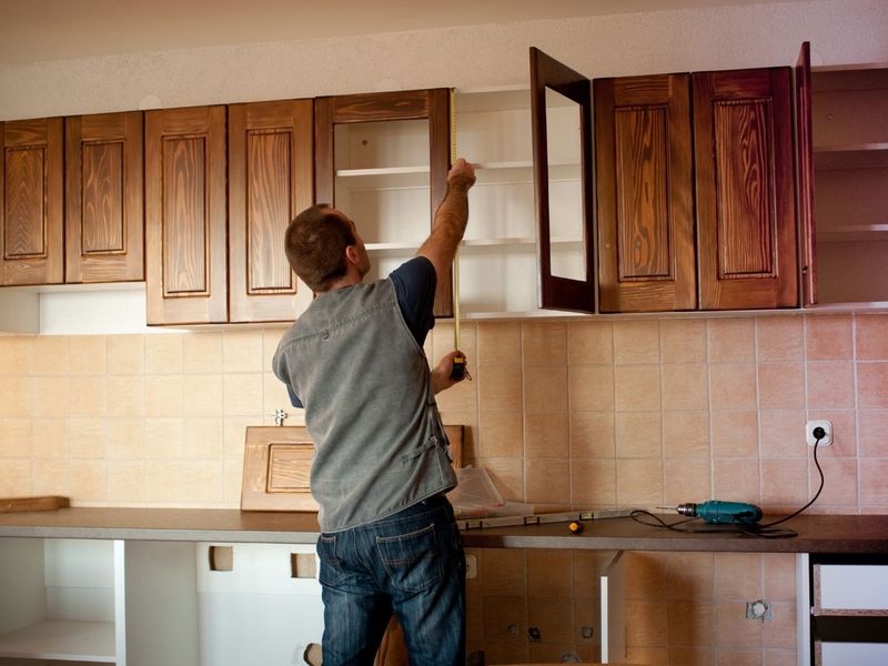 cabinets being installed