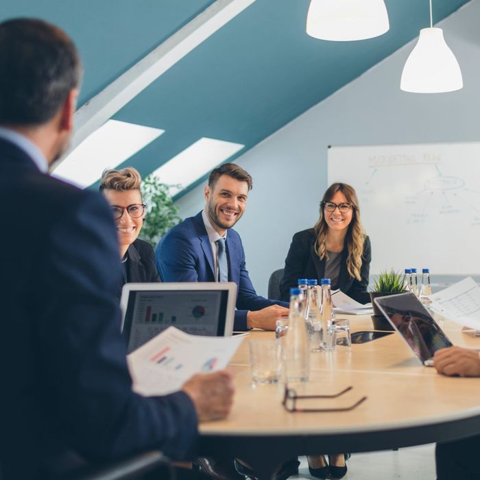 Business Meeting in a conference room