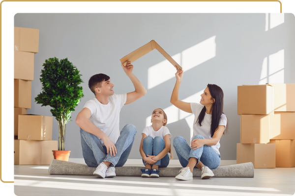 family in new home
