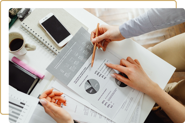 accountant working with client