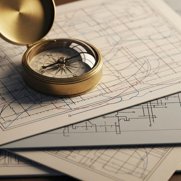 A compass pointing north on an insurance document, symbolizing guidance