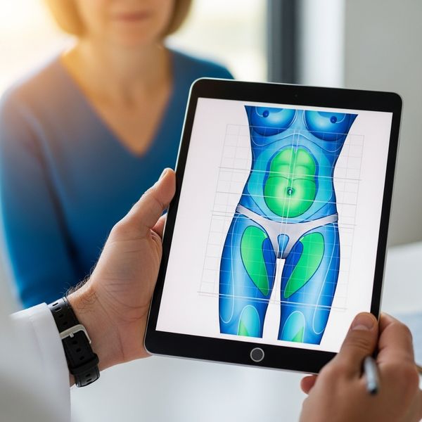 A professional consultation at Moran Laser And Salon to identify specific body contouring goals.